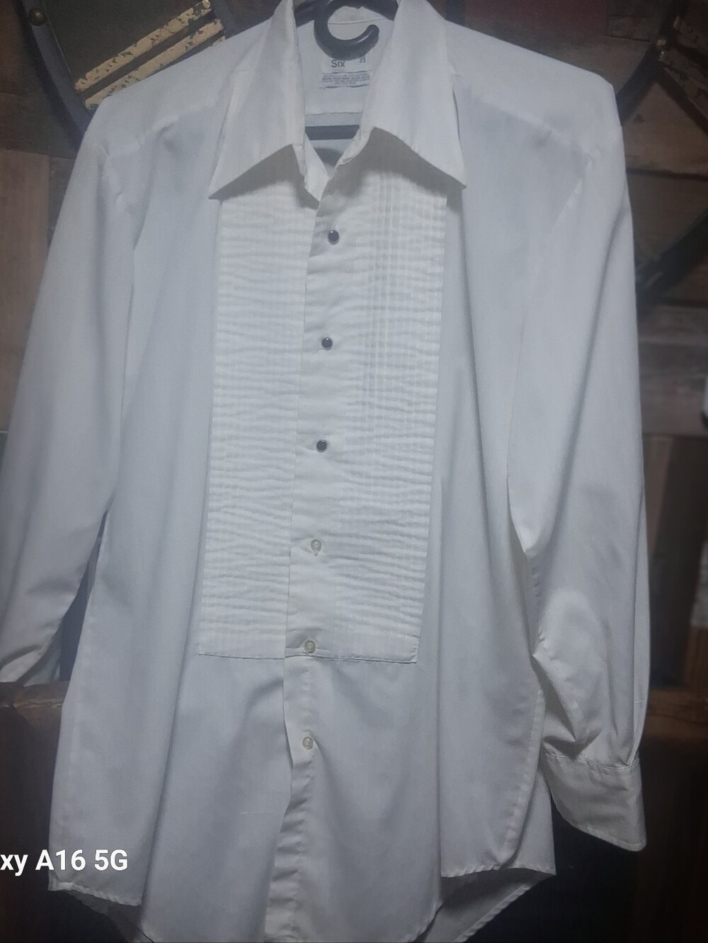 Vintage 1970s After Six White Pleated-Front Men's Dress Shirt
